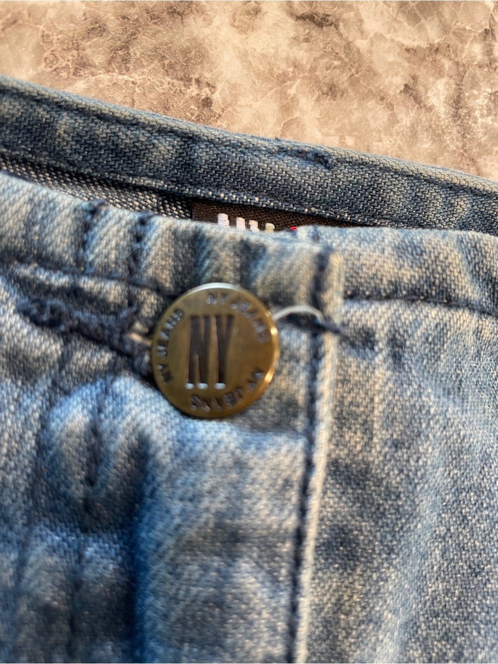 Floral-Embroidered Mid-Wash Denim Skirt Size 10 - NY Jeans - Picture 5 of 8